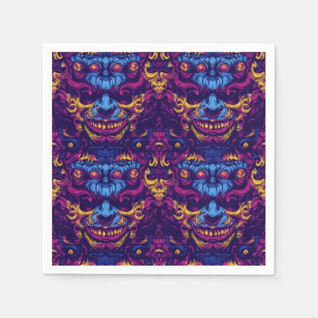 Serviette En Papier Halloween clown déplaisant (Devant)