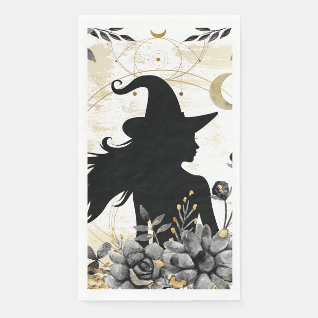 Serviette En Papier Halloween contemporain moderne sorcière 3 (Devant)