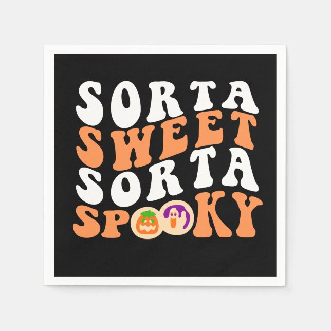 Serviette En Papier Halloween Cookie Sorta Sweet Sorta Napkins Éffraya (Devant)
