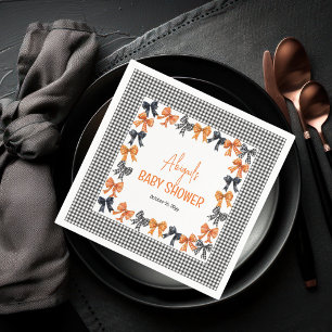 Serviette En Papier Halloween Coquette Black   Baby shower Orange Bows