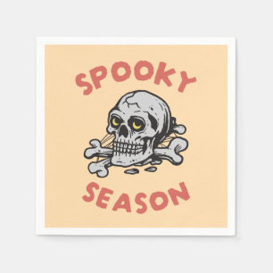 Serviette En Papier Halloween crâne de la saison éffrayante