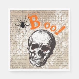 Serviette En Papier Halloween crâne éffrayant