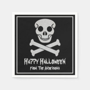 Serviette En Papier Halloween crâne et os serviettes