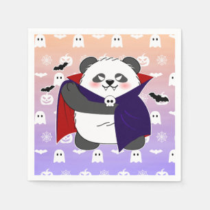 Serviette En Papier Halloween Cute Baby Panda Dracula Vampire