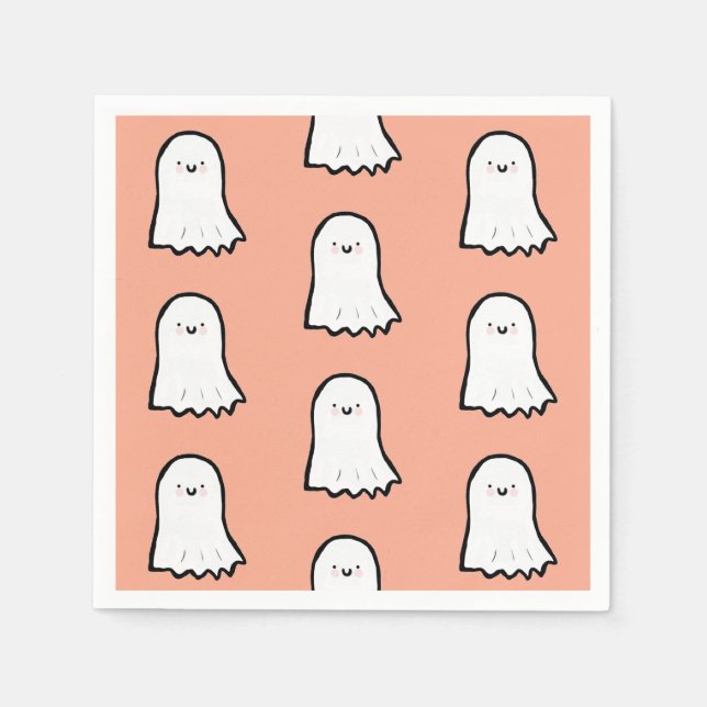 Serviette En Papier Halloween Cute Ghost Pattern (Devant)