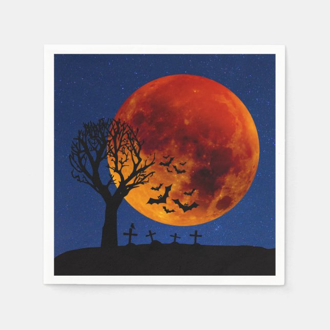 Serviette En Papier Halloween de la lune de récolte (Devant)