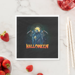 Serviette En Papier Halloween de nuit squelette effrayant, Mon humeur 