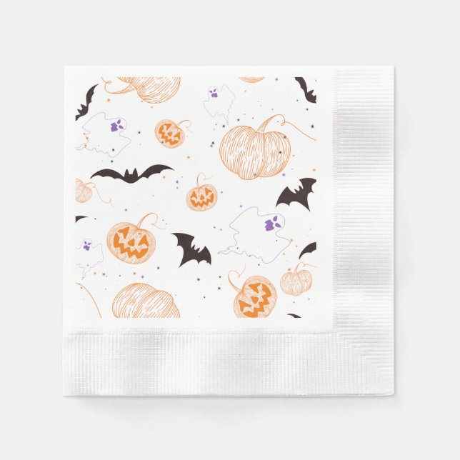 Serviette En Papier Halloween délices (Devant)