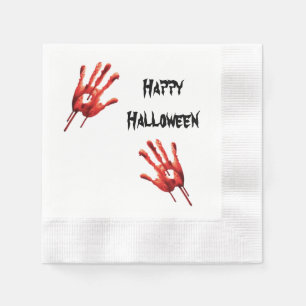 Serviette En Papier Halloween des mains sanglantes