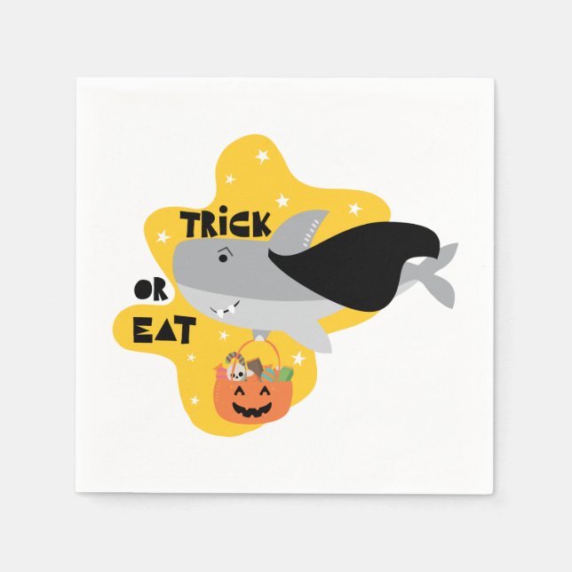 Serviette En Papier Halloween du requin (Devant)