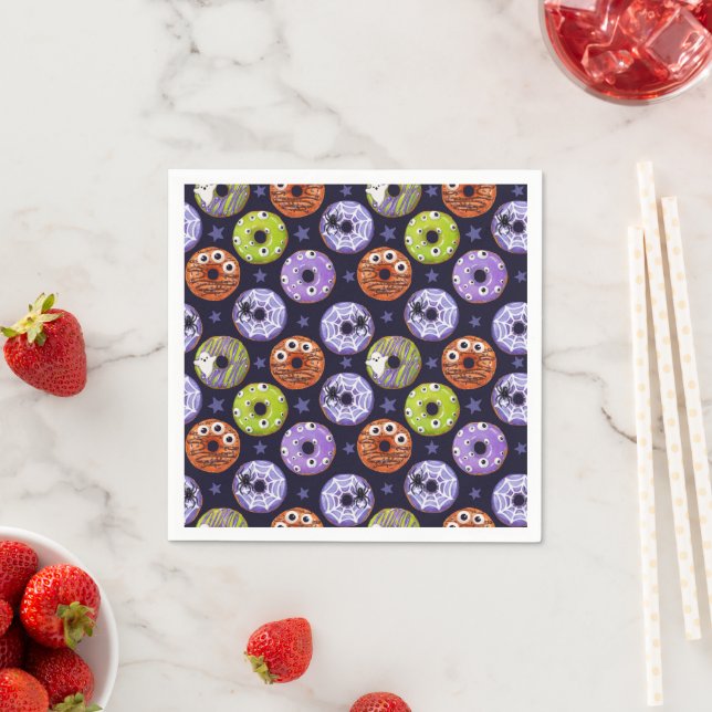 Serviette En Papier Halloween Éffrayant Funky Donut tendance (En situation)