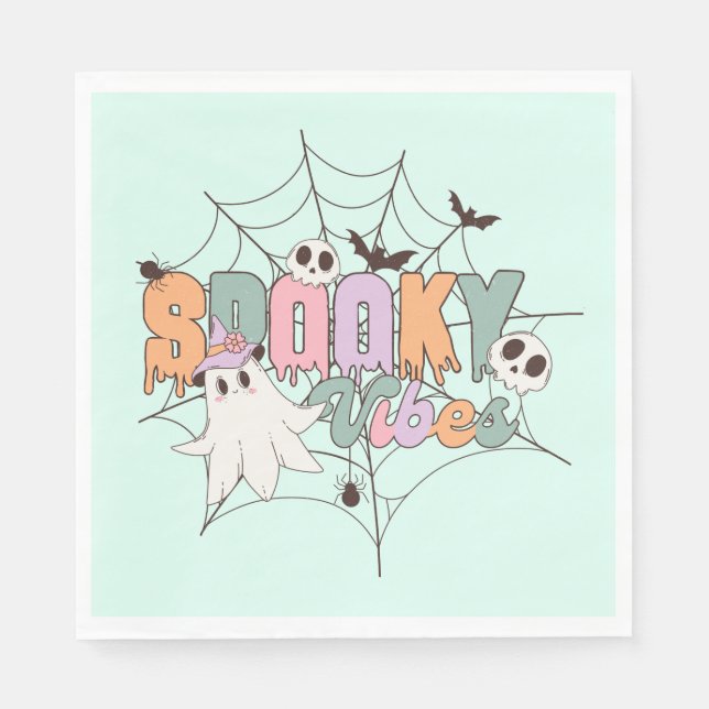 Serviette En Papier Halloween éffrayant Vibes (Devant)