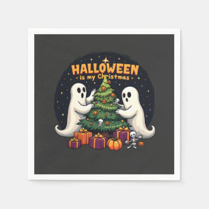 Serviette En Papier Halloween est mon Noël drôle Fantôme Noël Père Noë