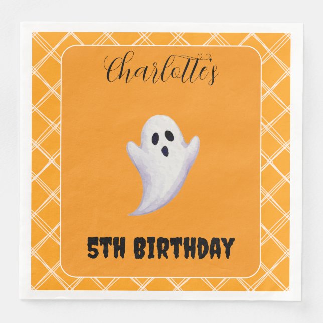 Serviette En Papier Halloween Fantôme Anniversaire (Devant)