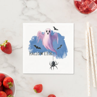 Serviette En Papier HALLOWEEN Fantôme avec araignée