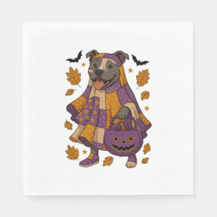 Serviette En Papier Halloween fantôme de chien Pitpull
