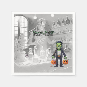 Serviette En Papier Halloween Farce ou Friandise Frankenstein