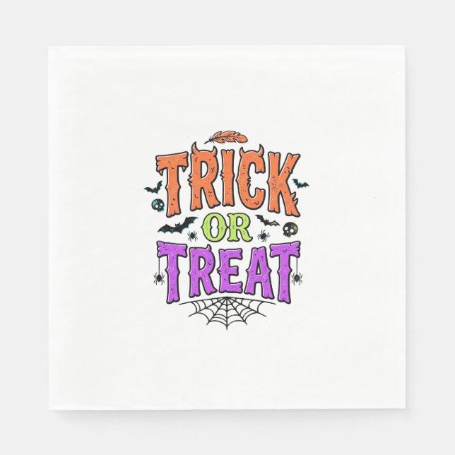 Serviette En Papier Halloween Farce Traitement Drôle Toile D'araignée  (Devant)