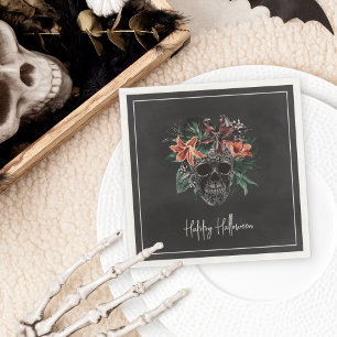 Serviette En Papier Halloween florale tropicale