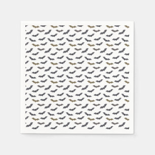Serviette En Papier Halloween Foule Éffrayante De Battes Vampires