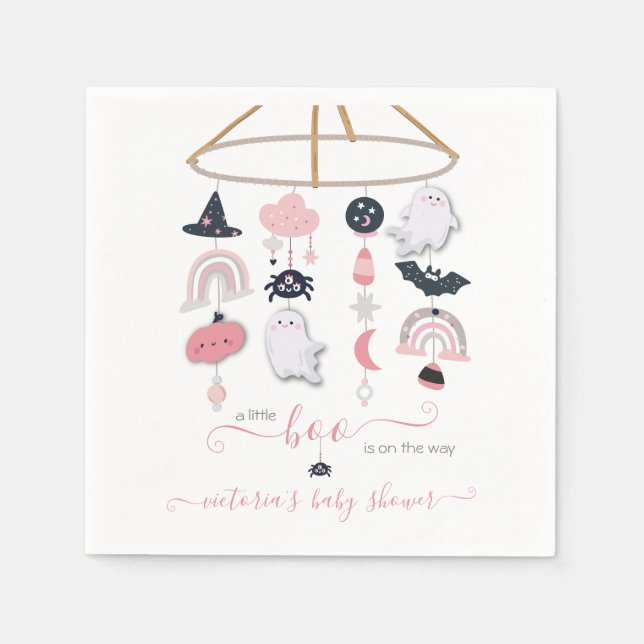 Serviette En Papier Halloween Ghost Mobile Baby Girl Douche (Devant)