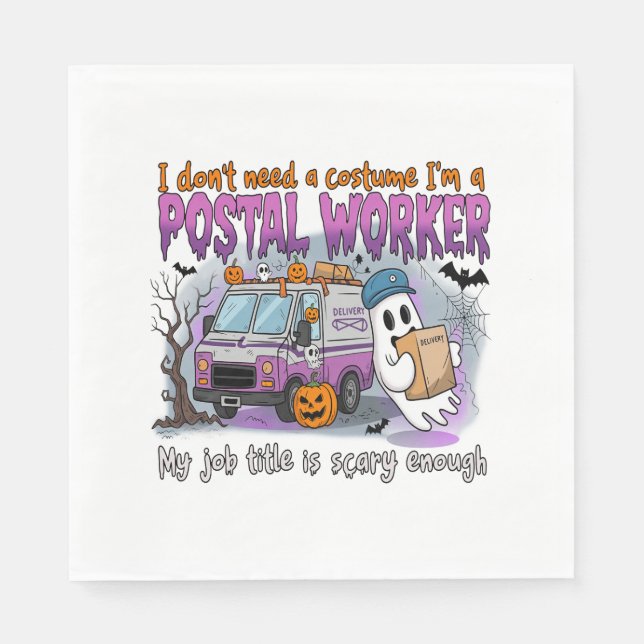 Serviette En Papier Halloween Ghost, Postal Worker (Devant)
