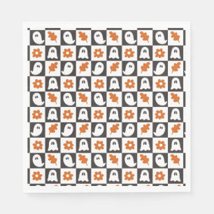 Serviette En Papier Halloween Ghosts rétro   Cute Pastel Ghost Kids