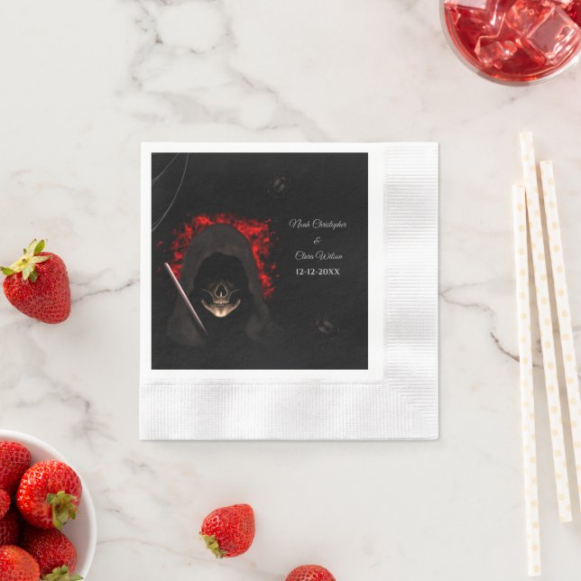 Serviette En Papier Halloween gothique rouge effrayant moody (En situation)