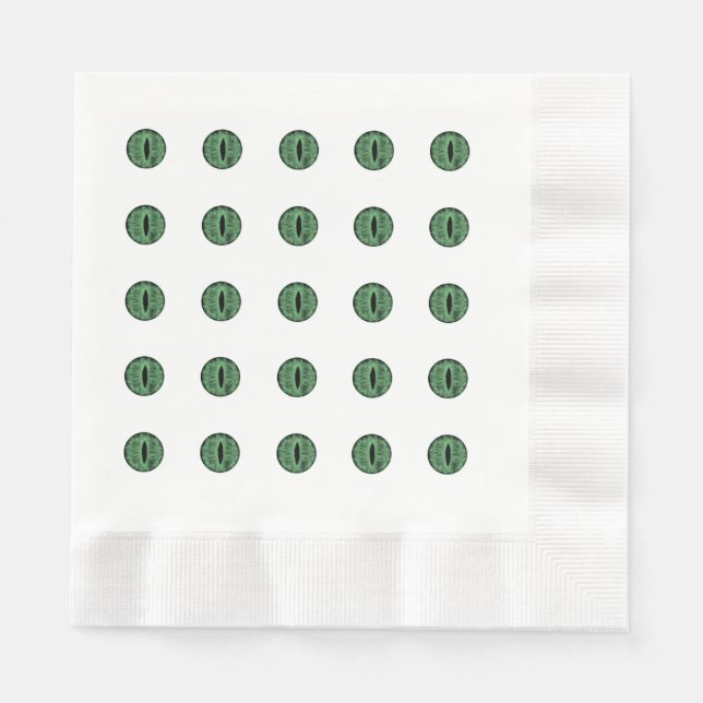 Serviette En Papier Halloween Green Polka Dot Eyes (Devant)