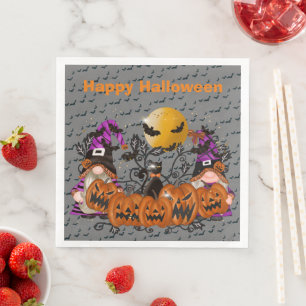Serviette En Papier Halloween Grey Gray Gnome