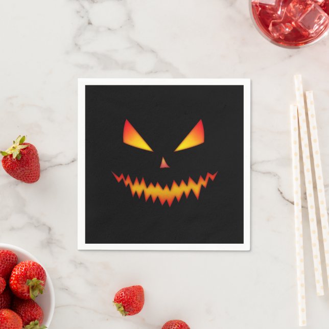 Serviette En Papier Halloween Jack O'Lantern visage cool effrayant mal (En situation)