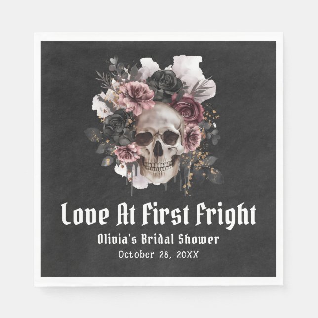Serviette En Papier Halloween L'amour du crâne à la première Fête des  (Devant)
