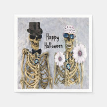 Halloween M. & Mme Skully squelettes serviettes.