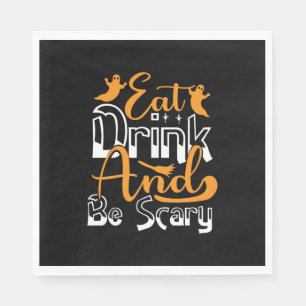 Serviette En Papier Halloween Mangez Boire Et Soyez Effrayant Annivers