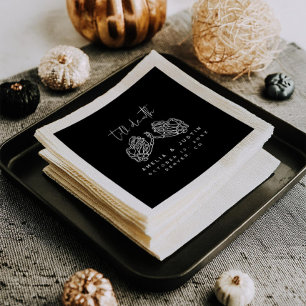 Serviette En Papier Halloween Mariage gothique Squelette Mains de coeu