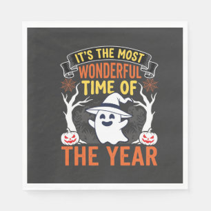 Serviette En Papier Halloween Merveilleux Moment Fantôme et Citrouille