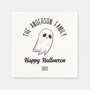 Serviette En Papier Halloween mignon fantôme Nom personnalisé Année