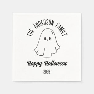 Serviette En Papier Halloween mignon fantôme Nom personnalisé Année