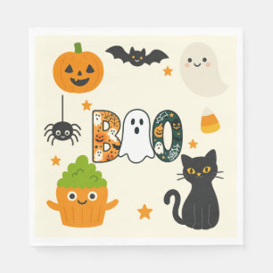 Serviette En Papier Halloween modifiable - Little Monster Bash -