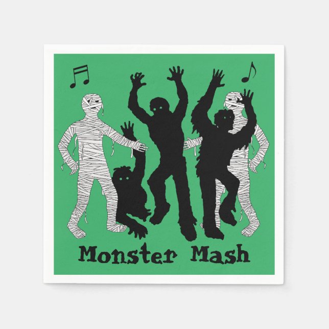 Serviette En Papier Halloween Monster Mash Dance Party (Devant)