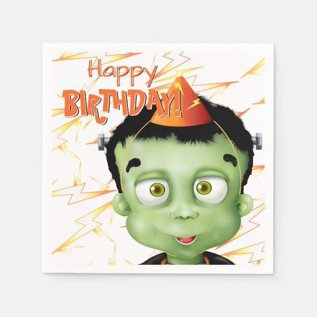Serviette En Papier Halloween monstre Frankenstein Anniversaire (Devant)