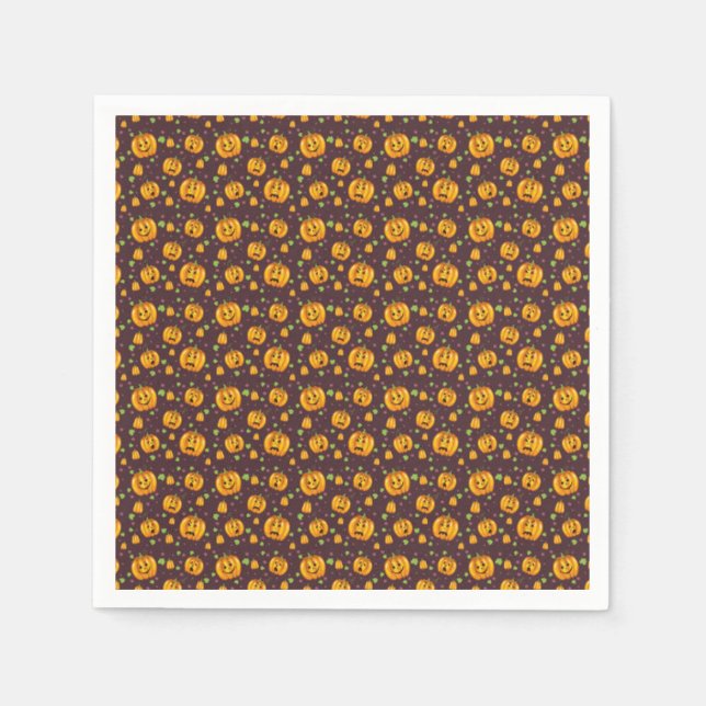 Serviette En Papier Halloween Napkin/Citrouille (Devant)