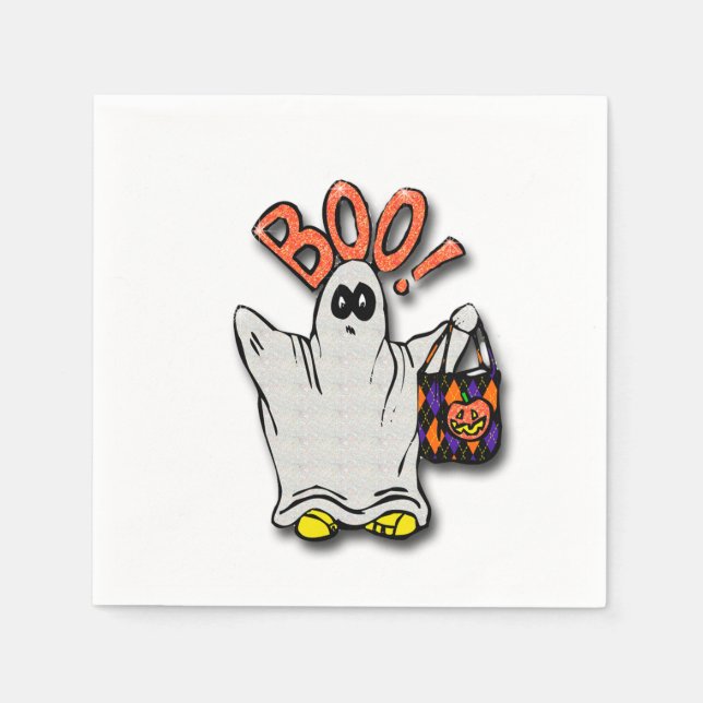 Serviette En Papier Halloween Napkin/Fantôme (Devant)