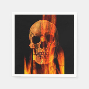 Serviette En Papier Halloween Napkine/Crânes en feu