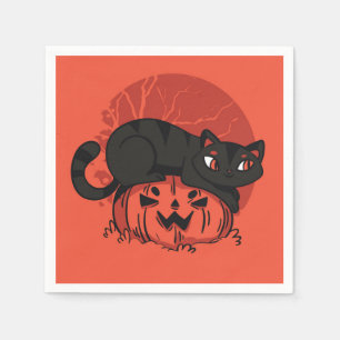Serviette En Papier Halloween noir