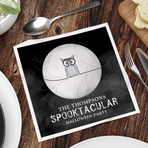 Serviette En Papier Halloween noir et blanc éffrayant personnalisé