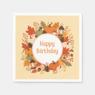 Serviette En Papier Halloween ou feuilles de citrouilles d'automne