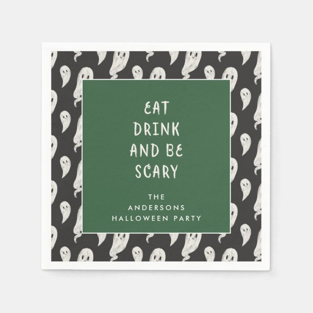 Serviette En Papier Halloween parti Ghoely halloween serviettes (Devant)