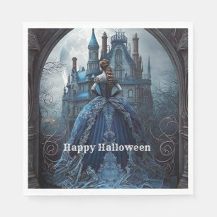 Serviette En Papier Halloween Party Haunted Maison Bleue Nuit Effrayan