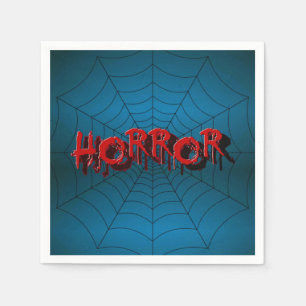 Serviette En Papier Halloween Party Red Horror Spider Web Blue Effraye